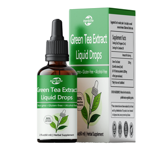 Extracto de Té Verde Líquido en Gotas, Marca Privada OEM, Estándarizado 50% EGCG 80% Catequinas, Apoyo Antioxidante, 60mL, Vegano, Sin OMG - Product Image 1