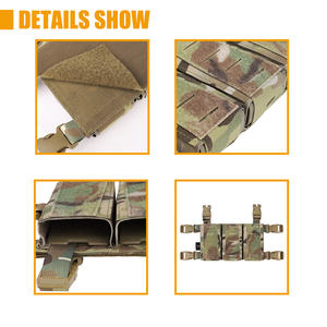 KRYDEX Tactique Triple Mag Pouch Crochet Dos et Femelle Boucles Placard <span class=keywords><strong>Magazine</strong></span> Panneau avec Insert Set Clip Holder - Product Image 3