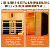 Sauna infrarouge intérieur en bois de pruche canadienne avec panneau de commande informatique et poêle électrique