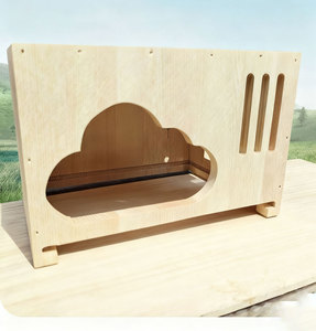 Çıkarılabilir örgü ile katı ahşap kuş yuvası-küçük papağanlar için kolay temiz havalandırılmış tasarım - Product Image 3