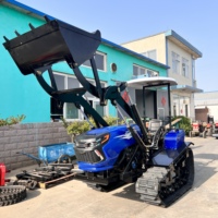 Cultivateur multifonctionnel à chenilles en caoutchouc 80 CV, rotoculteur pour la culture des terres agricoles et des rizières sèches