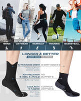 Chaussettes de sport pour hommes, de basketball, avec séparation gauche-droite, coussin épais, en tissu éponge, respirantes, anti-ampoules, pour la course et la gym