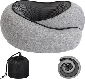Oreiller de voyage pour le <span class=keywords><strong>camping</strong></span> Oreiller de vol gonflable en forme de U pour le soutien cervical et la randonnée Siège de voiture en avion - Product Image 2