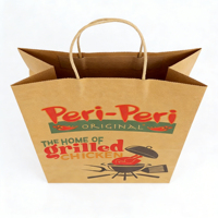 Sacs en papier kraft recyclables et durables tendance avec film PE, légers, options personnalisables, prix d'usine pour l'emballage de la restauration rapide