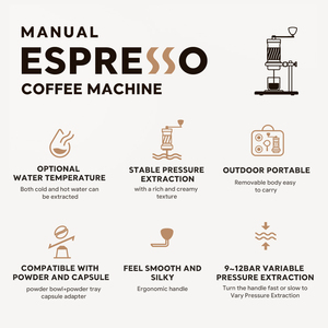 Machine à expresso portable 12 bars, cafetière manuelle en acier inoxydable, pour voyage en extérieur, 3 en 1, compatible capsules et <span class=keywords><strong>dosettes</strong></span> - Product Image 3