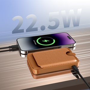 กระเป๋าสตางค์พาวเวอร์แบงค์แม่เหล็ก 5000mAh พร้อมช่องใส่บัตร ชาร์จเร็ว 22.5W ชาร์จไร้สาย 15W แบตเตอรี่สำรองแบบพกพา - Product Image 4