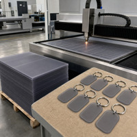 Personalisierter Schlüsselanhänger aus mattiertem Acryl, rauchgrau, leerer Anhänger mit Metallring, personalisiertes Geschenk, Souvenir, Taschenanhänger, OEM-Großhandel
