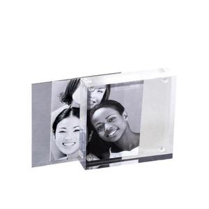 Cadre photo transparent en acrylique 5x7 avec support en acier inoxydable, écologique, <span class=keywords><strong>coins</strong></span> magnétiques pour - Product Image 1