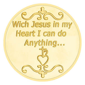 عملة تذكارية مطلية بالذهب قابلة للجمع على شكل القلب المقدس يسوع، عملة تذكارية هدية بتشكيلة النمط المسيحي - Product Image 4
