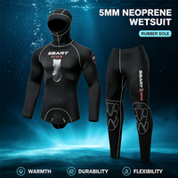 Combinaison de plongée en néoprène 5 mm à capuche pour homme, deux pièces, marque privée, directement de l'usine, pour la pêche sous-marine et la chasse sous-marine
