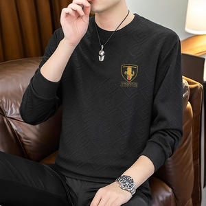 Pull jacquard classique pour homme, automne-hiver, à manches longues, coupe ample, avec logo de marque tendance - Product Image 2