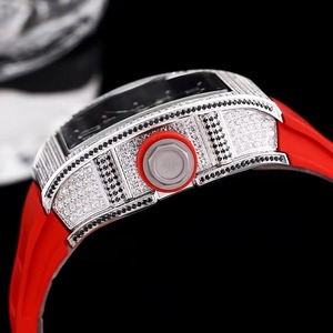 New Arrival Luxury Mechanical <b>Watch</b> for Men Tonneau Shape <b>Skeleton</b> <b>Automatic</b> Movement Full Diamond Iced Out Sport Wristwatch - Product Image 5