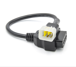 Câble adaptateur <span class=keywords><strong>OBD2</strong></span> 16 broches femelle vers 6 broches pour moto <span class=keywords><strong>DELPHI</strong></span>, garantie 1 an, lecteur de code - Product Image 3