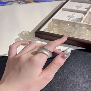 Natural Madagascar chalcedony <b>ring</b>, band, <b>ring</b> for men and women, fashion accessory. - Product Image 2