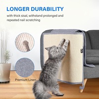 Tapis à gratter pour chat en sisal naturel avec poche pour accoudoir de canapé, tapis à gratter pour chat en lin de qualité supérieure, protection de meubles pour chats d'intérieur