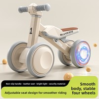 Vélo d'équilibre pour enfants à 4 roues, vélo d'équilibre pour bébé sans pédale, siège marron pour tout-petit, roues silencieuses en EVA