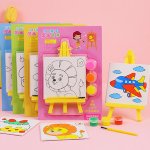 Tableau de dessin sur chevalet DIY, type carte, jouet de coloriage pour enfants de 3 à 6 ans, toile plastique unisexe - Product Image 2