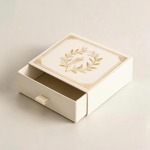 Boîte à tiroirs rectangulaire en carton rigide de Chine, avec poignée, logo personnalisé, emballage pour export standard. - Product Image 3