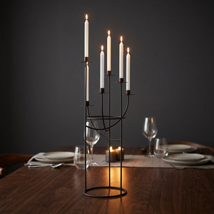 Elegante Portavelas de Hierro Ligero, Resistente al Calor, Duradero, Ecológico, Pieza de Decoración Elegante para el Hogar, Mesa de Comedor, Repisa - Product Image 4