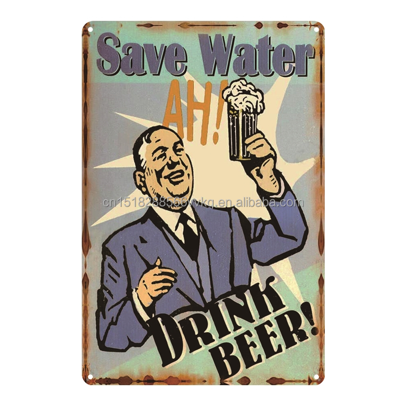 Nostalgic-Art Metalen Retro Bord, Bier – Immer eine gute Idee – Geschenkidee voor bierliefhebbers, van metaal, Vintage ontwerp decoratie, 20 x 30 cm