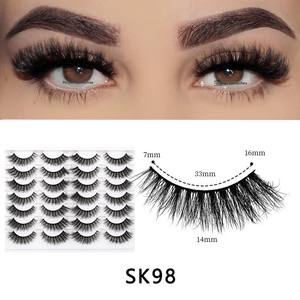14 paires de <span class=keywords><strong>faux</strong></span> <span class=keywords><strong>cils</strong></span> en vison synthétique, style européen et américain, grand volume, épais, bouclés, désordonnés, série SK, vente en gros - Product Image 6
