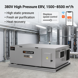 Système de ventilation miaHVAC, système de ventilation à récupération d'énergie, système <span class=keywords><strong>VMC</strong></span> double flux, système de récupération de chaleur MVHR - Product Image 1