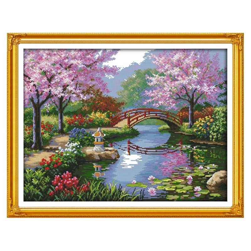 Park Scenery Needlework 14CT Counted Cross