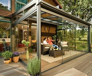<span class=keywords><strong>Kit</strong></span> de véranda moderne à toit rétractable en verre avec cadre en aluminium, verre double trempé Low-E pour <span class=keywords><strong>cuisine</strong></span> et salon - Facile à installer - Product Image 6