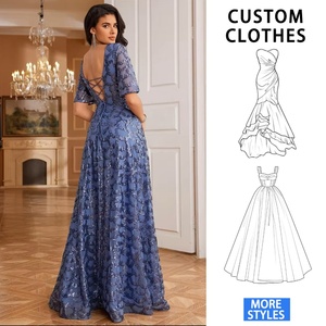 Impereal Luxury Elegant Evening Dress for Women V-Neck <b>Sequins</b> <b>Flare</b> Sleeve Floor-Length Bridesmaid Dresses Wedding Party A-line - Product Image 2