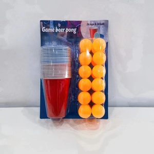 12/24/36 cái thiết lập của Tùy chỉnh màu sắc dùng một lần màu đỏ và màu xanh nhựa uống cốc bên với quả bóng bia Pong cup Set - Product Image 3