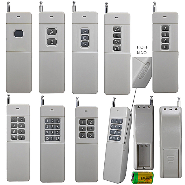 433Mhz LoRa Wireless Rolling Code Remote Control Switch Long Range AAA Battery Garage Home Drone Door Applications