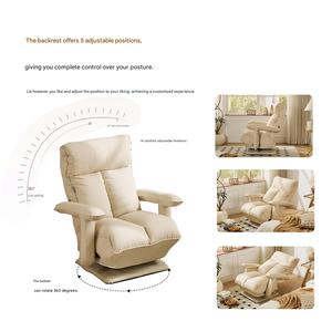 Fauteuil d'appoint moderne ergonomique Kino en cuir imperméable anti-griffures avec accoudoirs imbriqués et pivotant pour chambre et hôtel - Product Image 2