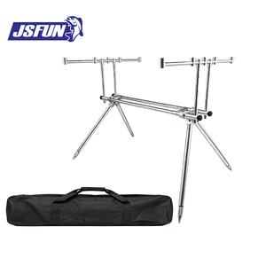 Soporte de Pesca Ajustable de Aluminio JSFUN de <span class=keywords><strong>4</strong></span> Pies para Pesca de Carpa/en Hielo, con 10 Soportes, Retráctil, Plegable y Resistente - Product Image 1