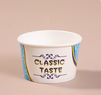 Logo personnalisé imprimé crème glacée yaourt gelato bols 3/4/5/8/12/16oz gobelet en papier jetable à paroi simple avec couvercle et cuillère