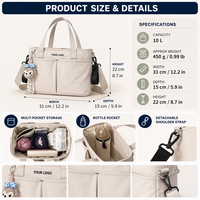 Sac à langer personnalisé avec logo, 10L, multi-poches, sac de voyage pour bébé avec poche pour biberon, bandoulière amovible pour mamans, Panalera