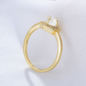 पेशेवर आभूषण उत्पादन फैक्ट्री का आधुनिक शैली का डिजाइन लक्जरी 925 सिल्वर जिरकोन मॉर्गनाइट मूनस्टोन रिंग बेचता है - Product Image 5