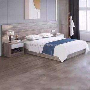 Muebles modernos para dormitorio de hotel, juegos completos para habitaciones de huéspedes con base de cama, mesitas de noche, cabecero, mueble para TV, armario para hoteles de 3 estrellas - Product Image 4
