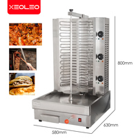 XEOLEO Commercial En Acier Inoxydable 4 Brûleurs Moyen-Orient Électrique Poulet Viande Barbecue Rotatif Doner Kebab Grill Shawarma Machine