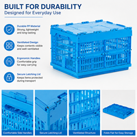 HUADING 400*300*270mm Boîte de manutention pliable en plastique maillé PP écologique, empilable et emboîtable pour la logistique