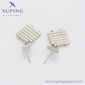 X000783058 XUPING joyería moda señoras joyería platino plateado nuevo diseño dos cuadrados en forma de nuevos pendientes colgantes - Product Image 5