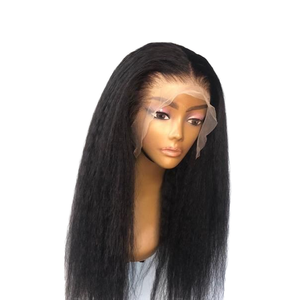 Eonian-Perruque Brésilienne Crépue et Droite, Cheveux Humains Vierges, Sans Colle, Front Lace, Yaki, Style Afro, 16 Pouces - Product Image 1