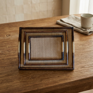 B.S INTERNATIONAL Juego de Bandejas Decorativas de Madera Ecológicas, Hechas a Mano, Grabadas, sin Acabado, Aptas para Lavavajillas y Microondas - Product Image 6