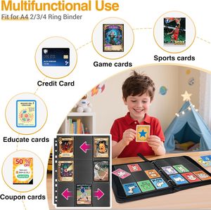 Feuilles de classement à 9 pochettes, Feuilles de protection pour cartes de jeu, Classeur pour cartes, Album pour cartes, Porte-cartes de collection, Protège-cartes TCG, Protège-cartes de sport, MTG - Product Image 4