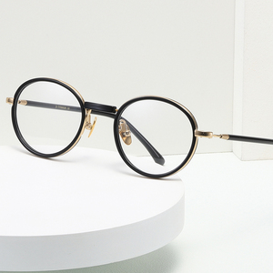 Latest Custom Logo Optical <b>Eyeglasses</b> Round Fashion Blue Light Blocking Computer Glasses Titanium Optical - Product Image 6