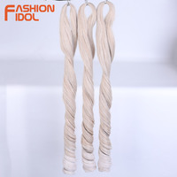 Extensions de cheveux synthétiques en fibre haute température, boucles françaises, double trame, 300g, pour tresses au crochet, ondulations lâches