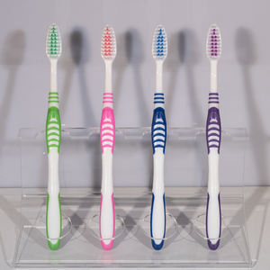 Großhandel 12er-Packungen Kunststoffzahnbürsten für Erwachsene mit Individuellem Logo, Mittelharten Nylonborsten, für den Heimgebrauch mit Günstiger Aufhängekarte - Product Image 2