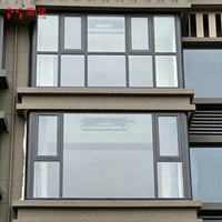 Fenêtre à battant en aluminium minimaliste moderne à ouverture intérieure avec verre trempé insonorisé pour salon et villa