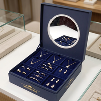 Boîte d'emballage en carton pour bijoux cosmétiques, OEM, dorure à chaud, vente en gros, boîte cadeau en papier de luxe personnalisée avec miroir