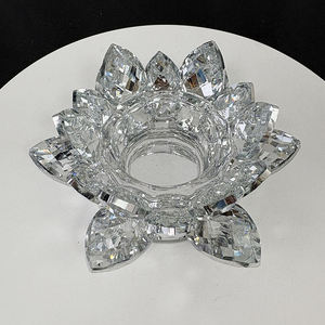 High Quality Gold champagne Silver Coating Crystal <strong>Lotus</strong> <strong>Candle</strong> Tealight <strong>Holder</strong> MH-Z0510 - Product Image 6