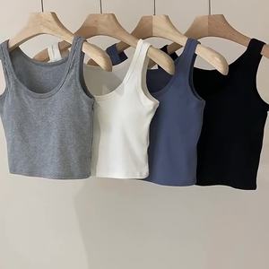 TKAN742 haut court en tricot côtelé rose personnalisé pour femmes débardeur court décontracté respirant vêtements quotidiens - Product Image 2